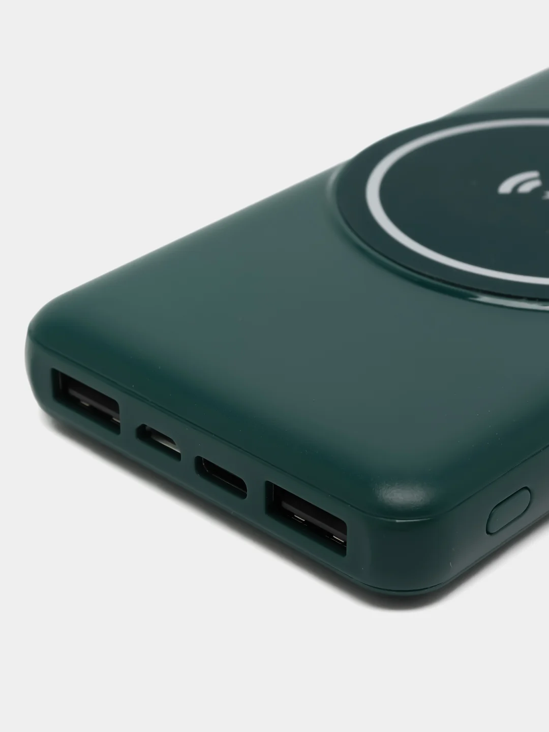 Зеленый внешний аккумулятор, беспроводной, Wireless Power Bank, 20000 мAч