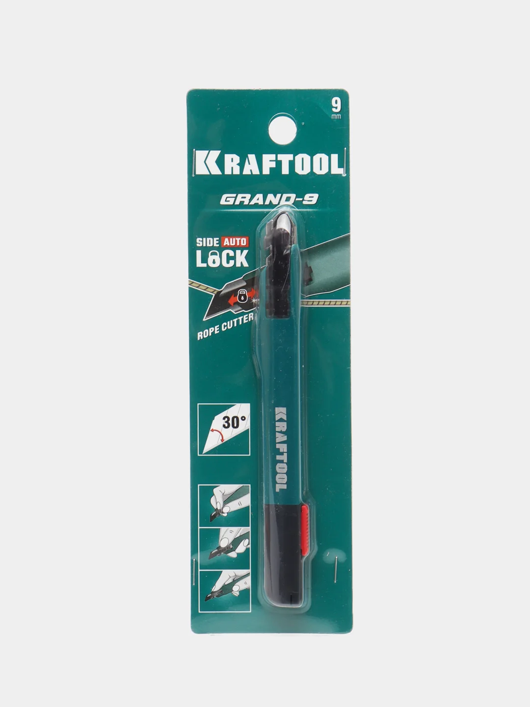 Нож для точного реза с автостопом KRAFTOOL GRAND-9, 9 мм (09192) канцелярский нож