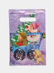 Фиолетовый пакет подарочный, новогодний, 3 шт, 5 шт, 10 шт, 20 шт