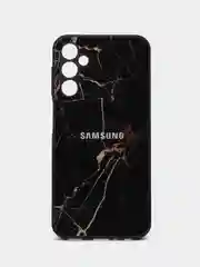 Черный чехол для Samsung Galaxy A24 (Самсунг Галакси А24), пластиковый, глянцевый, под стекло