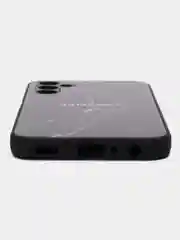 Черный чехол для Samsung Galaxy A24 (Самсунг Галакси А24), пластиковый, глянцевый, под стекло