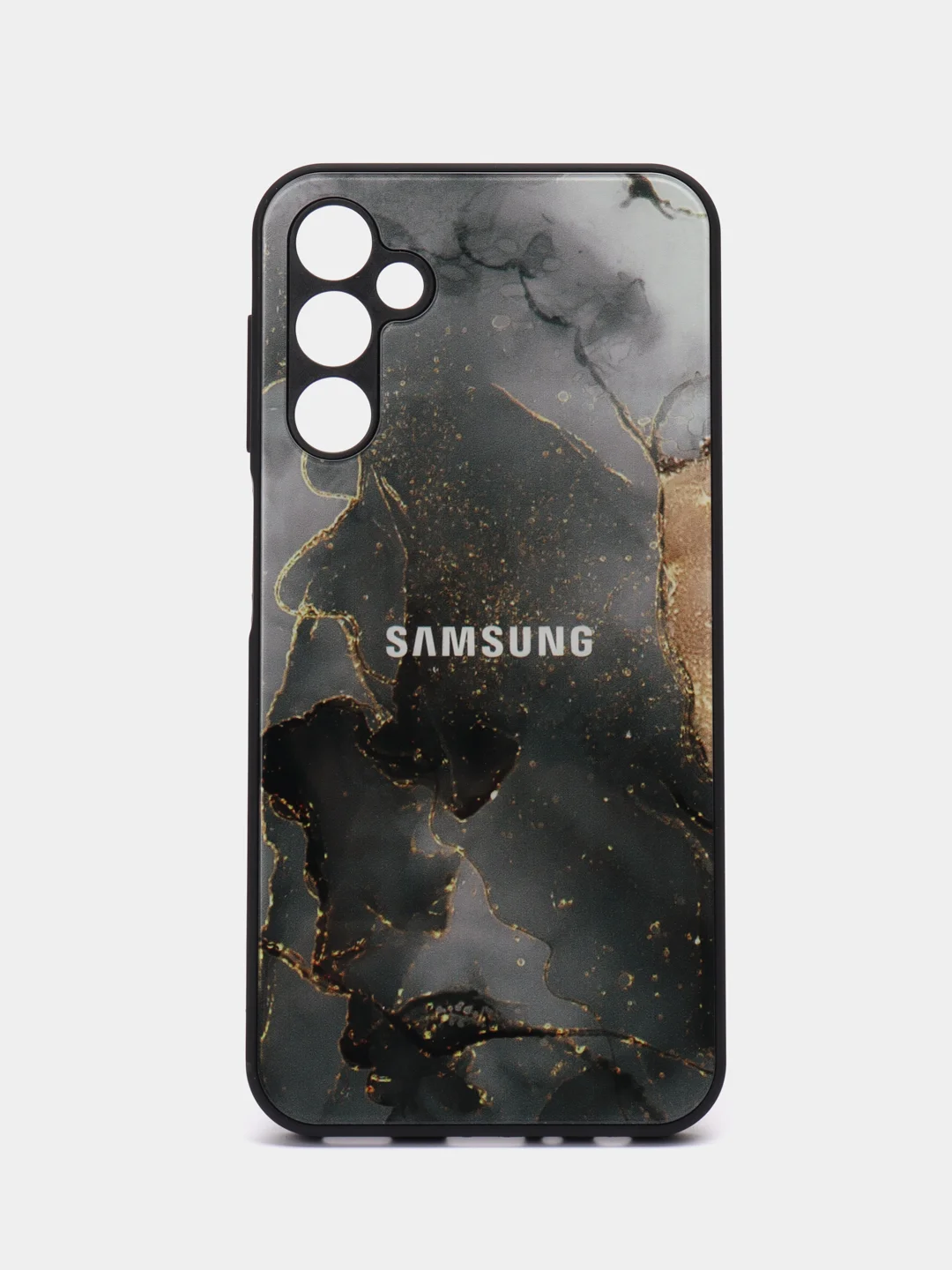 Серый чехол для Samsung Galaxy A24 (Самсунг Галакси А24), пластиковый, глянцевый, под стекло