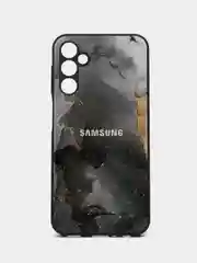 Серый чехол для Samsung Galaxy A24 (Самсунг Галакси А24), пластиковый, глянцевый, под стекло