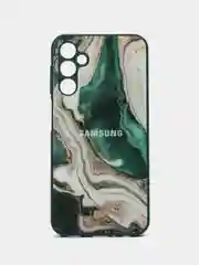 Зеленый чехол для Samsung Galaxy A24 (Самсунг Галакси А24), пластиковый, глянцевый, под стекло