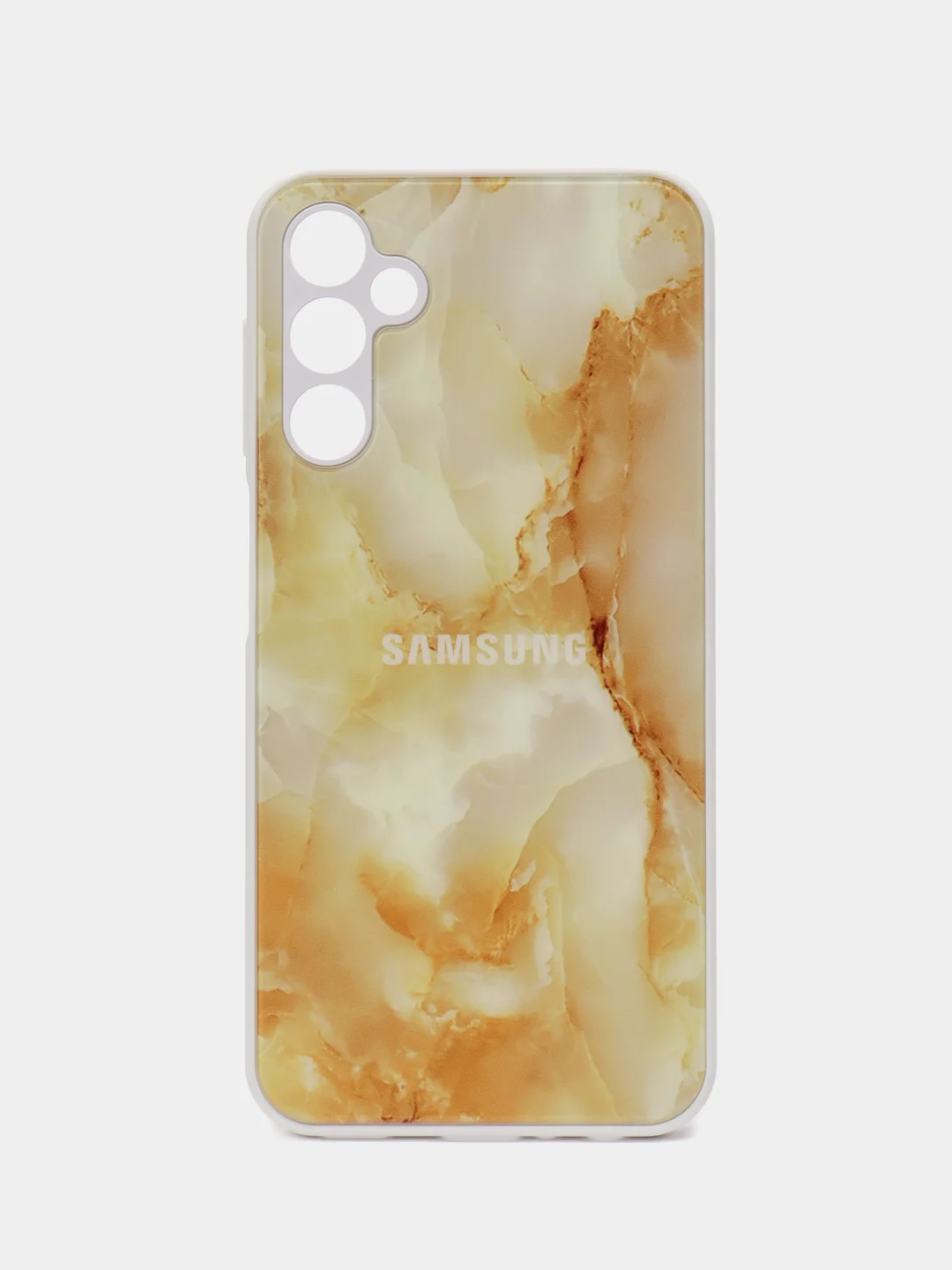Желтый чехол для Samsung Galaxy A24 (Самсунг Галакси А24), пластиковый, глянцевый, под стекло