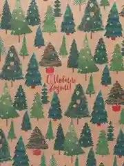 Тёмно-зелёный новогодняя упаковочная крафтовая бумага, 9 видов, 50X70 см