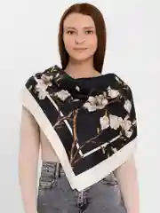 Черный платок женский, шелковый