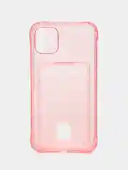 Розовый чехол для iPhone 7/8/SE 2020/X/XS/XR/12/13/14/15 Pro Max, прозрачный, с карманом для карты