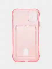 Розовый чехол для iPhone 7/8/SE 2020/X/XS/XR/12/13/14/15 Pro Max, прозрачный, с карманом для карты