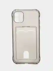 Фуксия чехол для iPhone 7/8/SE 2020/X/XS/XR/12/13/14/15 Pro Max, прозрачный, с карманом для карты