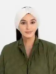 Белый вязаная повязка на голову