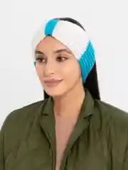 Лазурный вязаная повязка на голову