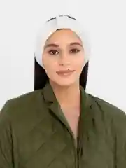 Белый вязаная повязка на голову