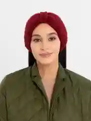 Бордовый вязаная повязка на голову
