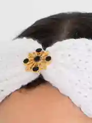 Черный вязаная повязка на голову