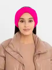Фуксия вязаная повязка на голову