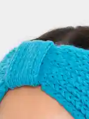 Лазурный вязаная повязка на голову