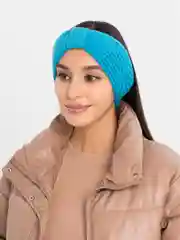 Лазурный вязаная повязка на голову