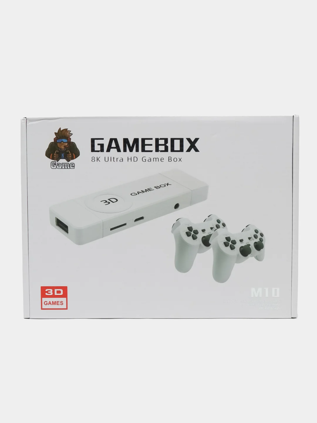 Белый игровая приставка Game Box m10 64GB, смарт-консоль Emuelec 4.3, 4K TV, HD, 10к игр