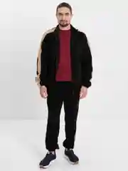 Черный мужской спортивный костюм двойка флисовый, утеплённый