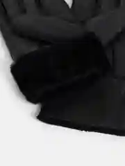 Черный перчатки женские из овчины, дубленчатая кожа