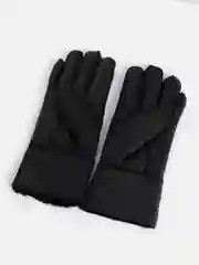 Черный перчатки женские из овчины, дубленчатая кожа