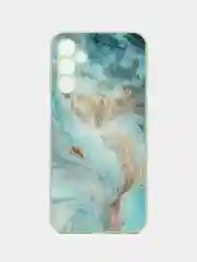 Бирюзовый чехол для Samsung Galaxy A24 (Самсунг Галакси А24), пластиковый, глянцевый, под стекло