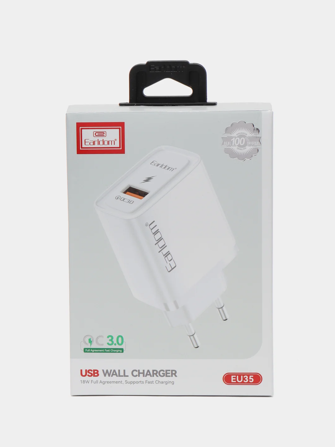 Сетевое зарядное устройство с разъёмом USB, мощностью 18W EU35 Earldom