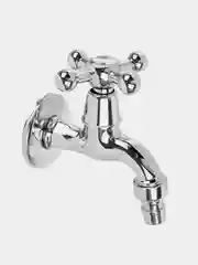 Кран водоразборный со штуцером FRESSO, 1/2", вентильный, ручка крест, хром