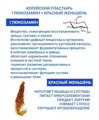 Пластырь обезболивающий Корейский от боли в суставах и спине GOLD RED GINSENG набор 25шт