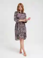 Серебряный халат-рубашка Lilians, женский, с поясом