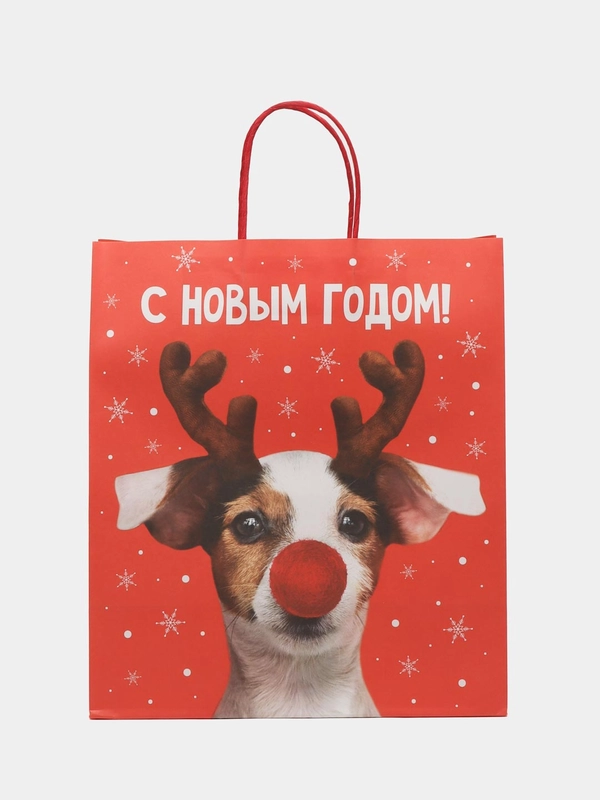 Пакет новогодний, подарочный, 38 х 28 х 15 см