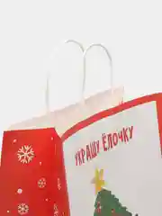 Вишнёвый пакет новогодний, подарочный, 38 х 28 х 15 см