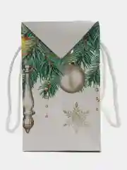 Алый пакет-коробка подарочная, новогодняя "С Новым годом!", 2 размера