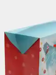 Голубой пакет-коробка подарочная, новогодняя "С Новым годом!", 2 размера