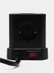 Черный сетевой фильтр, удлинитель, 5 розеток и 4 USB, быстрая зарядка, кабель 2м