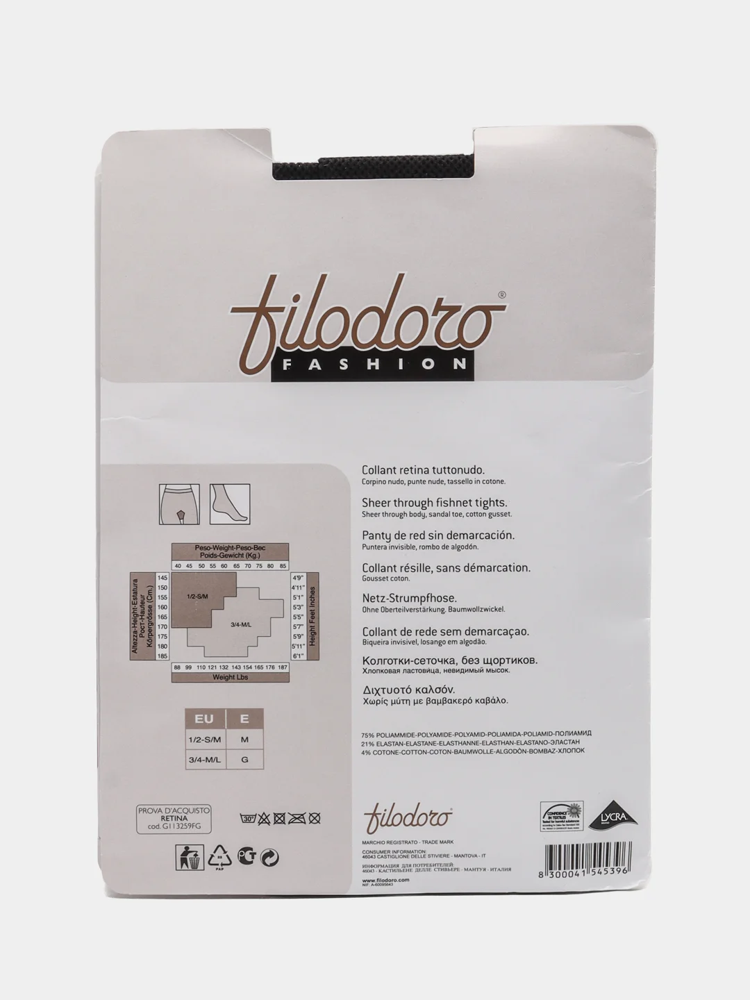 Колготки в мелкую сеточку, Filodoro Retina
