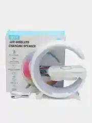Белый умная RGB лампа с беспроводной зарядкой, ночник, колонка, часы