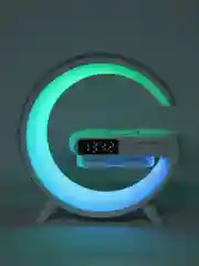 Белый умная RGB лампа с беспроводной зарядкой, ночник, колонка, часы