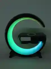 Серый умная RGB лампа с беспроводной зарядкой, ночник, колонка, часы