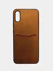 Коричневый чехол из эко кожи с карманом для карт на Xiaomi Redmi 6 6A 7 8 9 9a