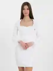 Белый платье мини, женское, с перьями на рукавах, вечернее, повседневное, летнее