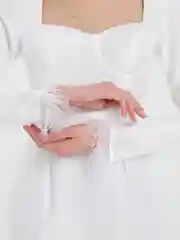 Белый платье мини, женское, с перьями на рукавах, вечернее, повседневное, летнее