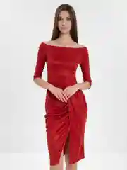 Красный женское вечернее платье