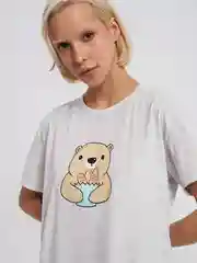 Белый сорочка ТВОЕ ночная с принтом медведя