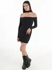 Черный платье ТВОЕ нарядное с открытыми плечами