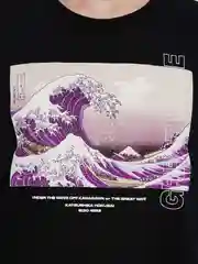 Черный футболка ТВОЕ свободная с принтом волны