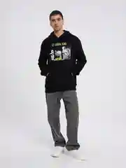Черный худи ТВОЕ утепленное с принтом