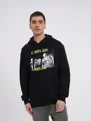 Черный худи ТВОЕ утепленное с принтом