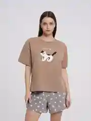 Пижама ТВОЕ домашняя женская из хлопка с принтом котика